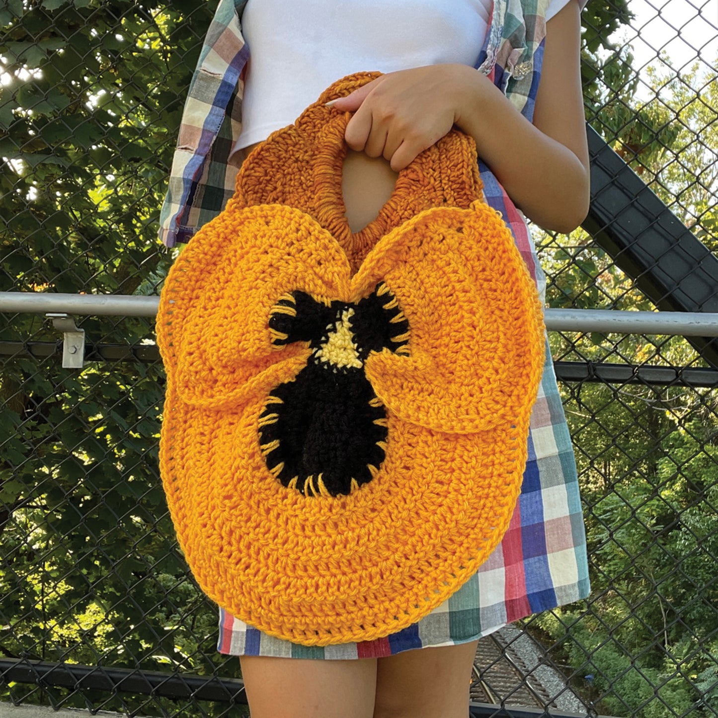 DIGITAL FILE ONLY! Crochet Pansy Tote Mini Pattern