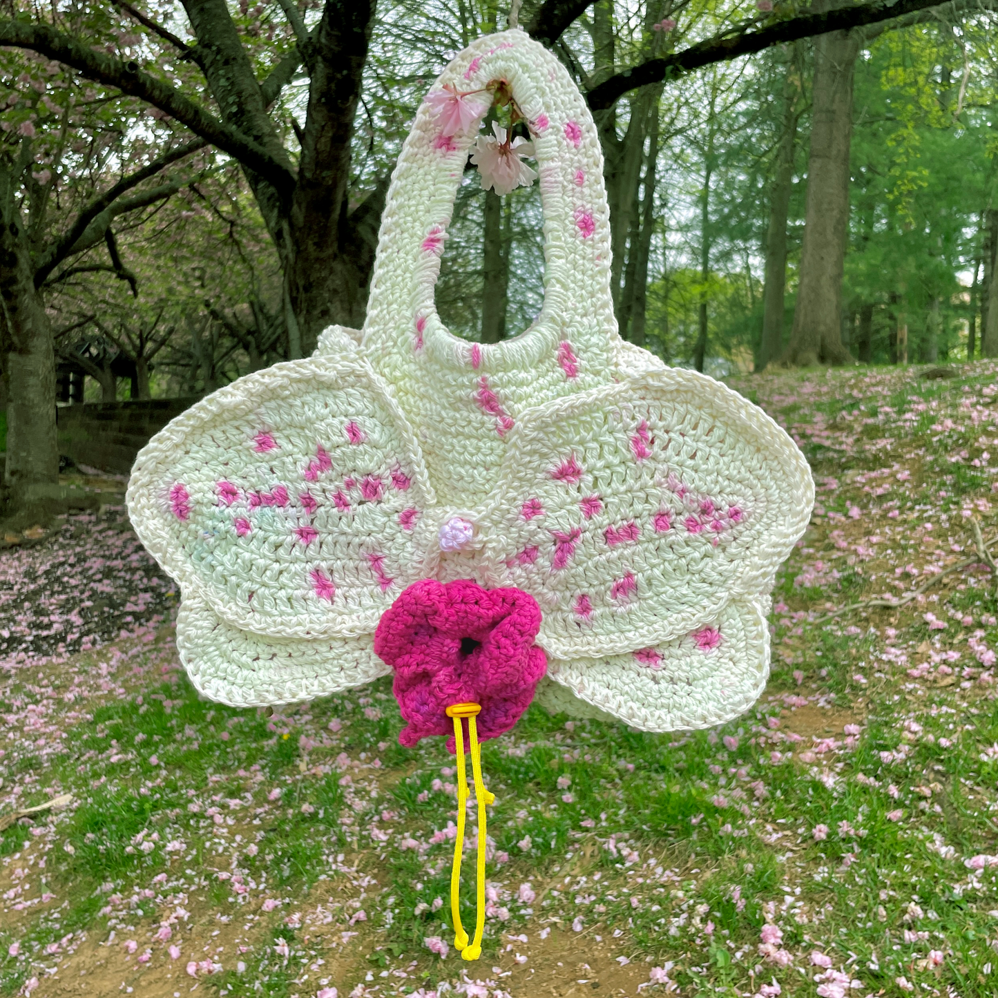 Orchid Purse - Green Tea & Rose Speckles