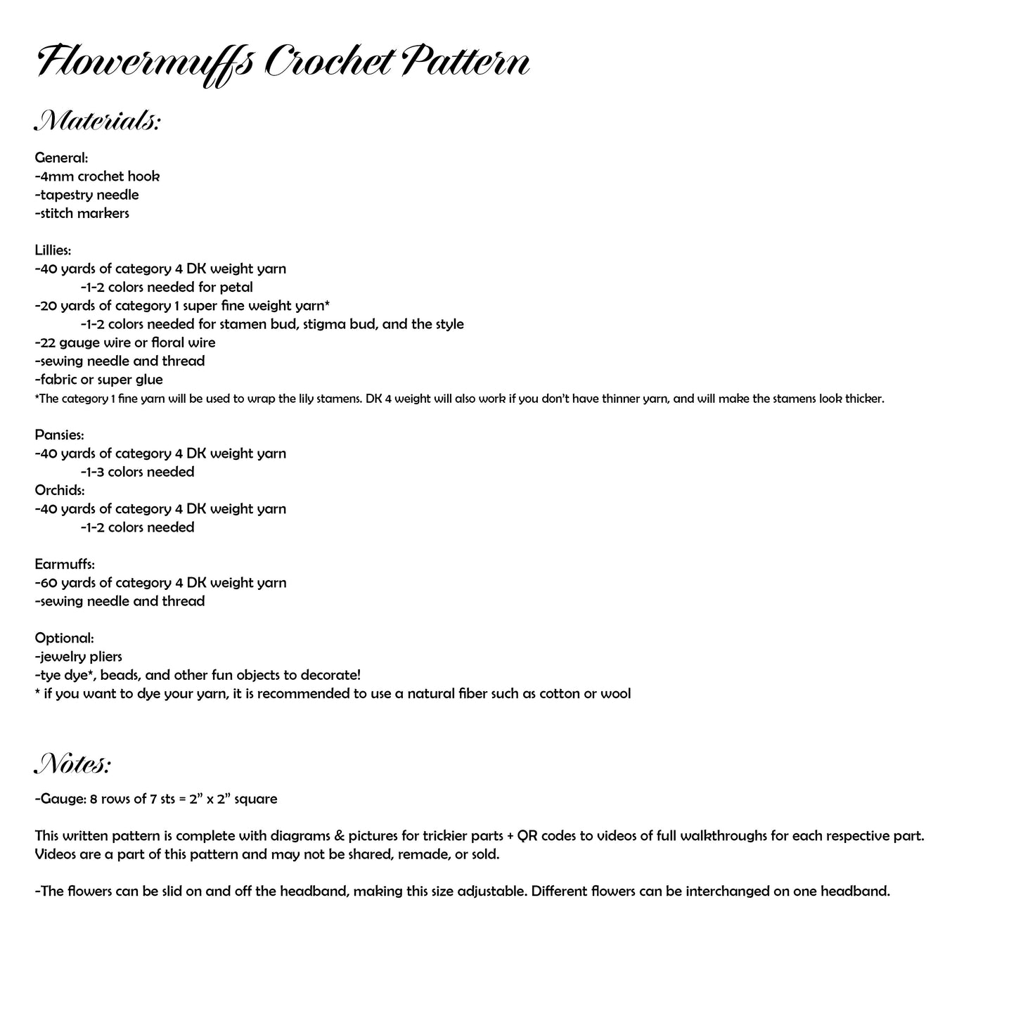 Flowermuff Crochet Pattern- DIGITAL PATTERN ONLY