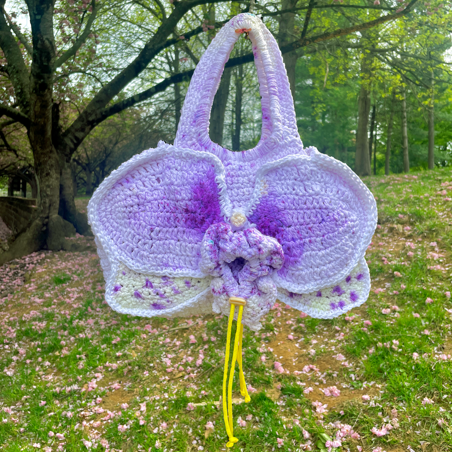 Orchid Purse - Green & Purple Speckles